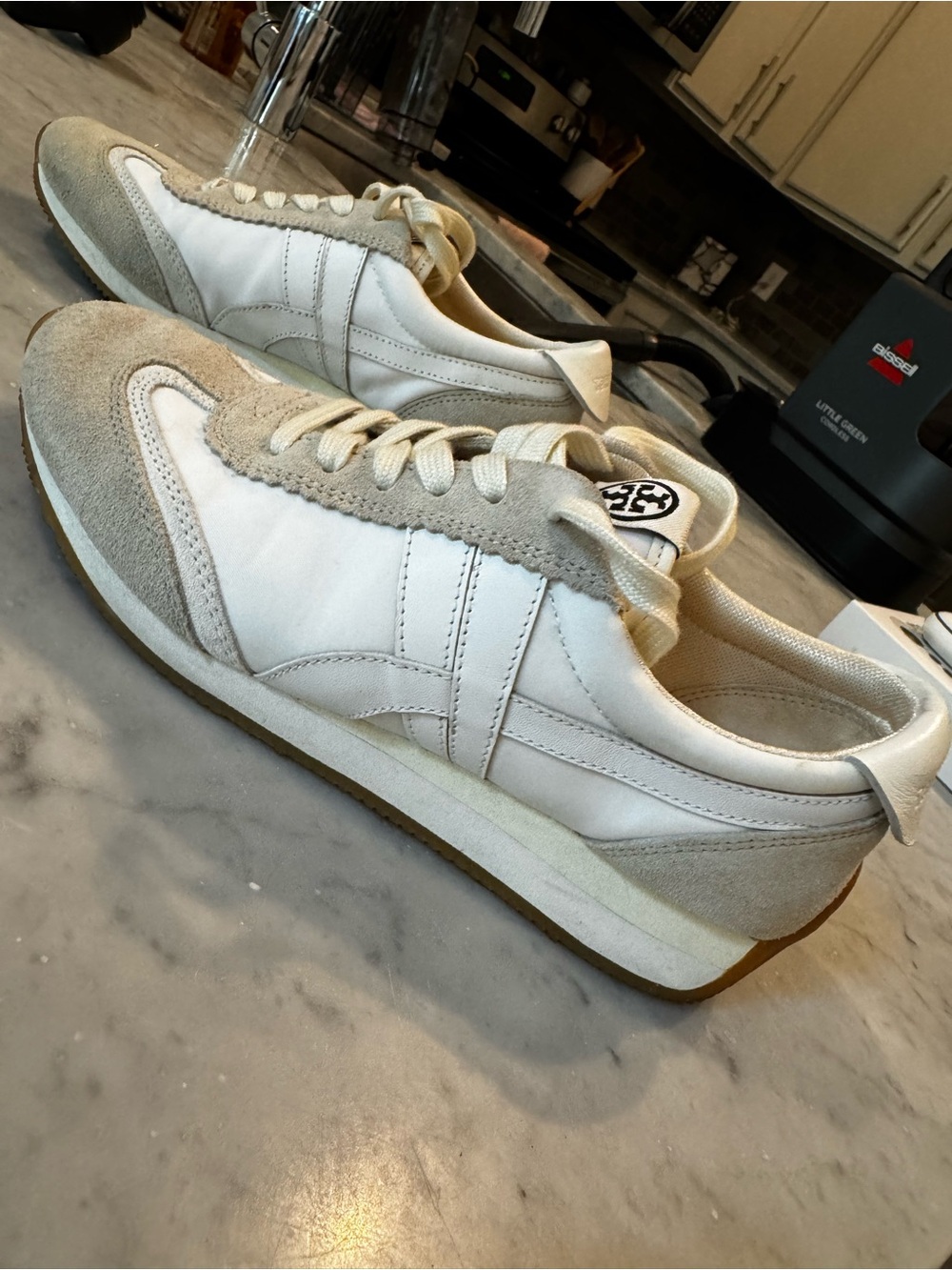 Tory Burch Sneakers in Cream and White